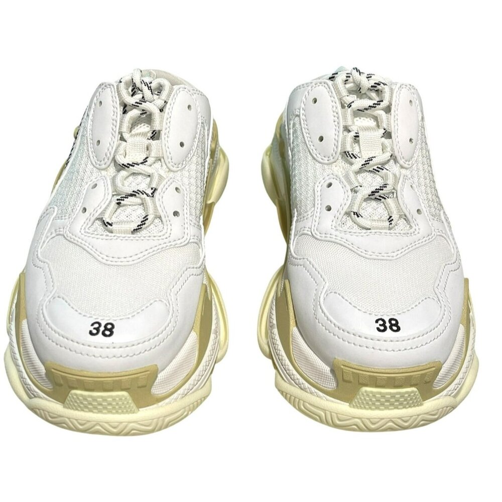 BalenciagaTriple S Mule Slip On Sneakers Size 38 White Beige New Size 38 US 8 - Picture 3 of 12